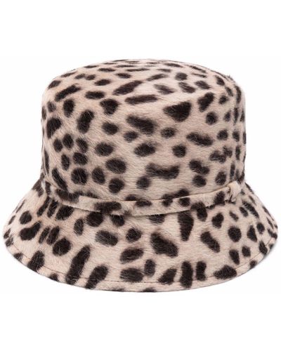 Catarzi Leopard-Print Felted Bucket Hat - Brown