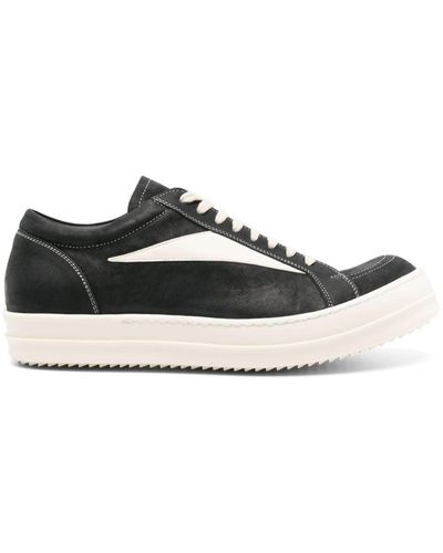 Rick Owens Lace-Up Leather Trainers - Black
