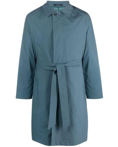 Tagliatore Salomons Belted Trench Coat - Blue
