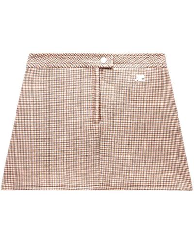 Courreges Re-Edition Checked Miniskirt - Natural