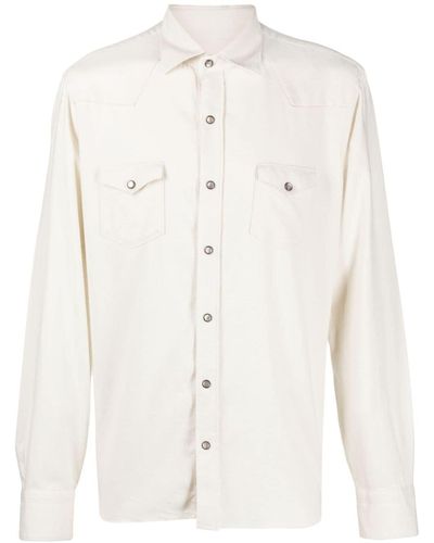 Barba Napoli Western-Style Cotton Shirt Jacket - Natural