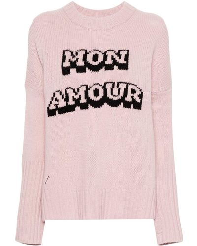 Zadig & Voltaire Slogan Intarsia-Knit Jumper - Pink