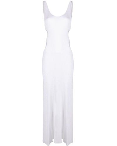 7 For All Mankind Cut-out Sleeveless Maxi Dress - White