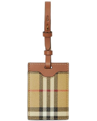 Burberry House-Check Leather Luggage Tag - Metallic