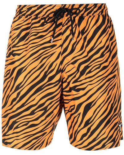 YES I AM Zebra-Print Drawstring Swim Shorts - Yellow