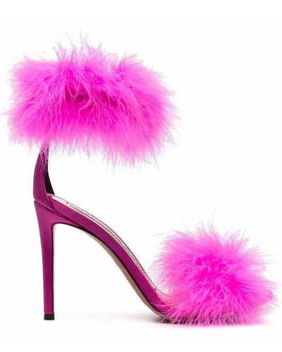 Alexandre Vauthier 110mm Feather-straps Sandals - Pink