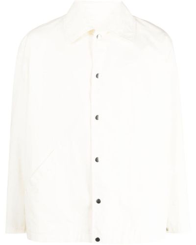 Jil Sander Logo-Print Cotton Shirt Jacket - White