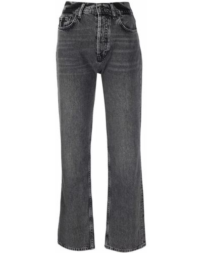 Anine Bing High-waist Straight-leg Jeans - Gray