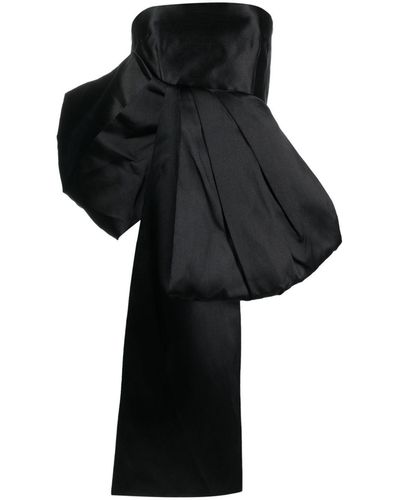 Solace London Nadina Asymmetric Strapless Top - Black