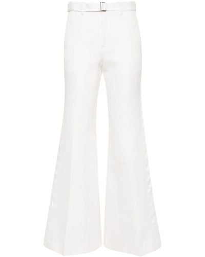 Sacai Belted Wide-Leg Trousers - White