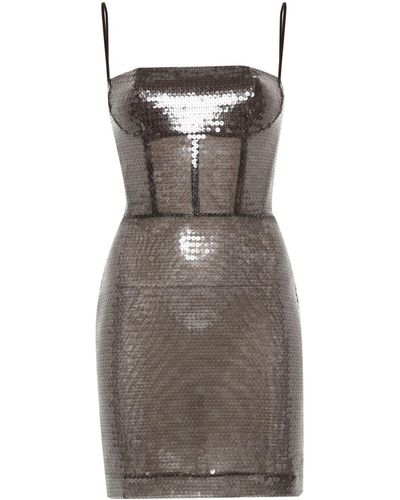 Nensi Dojaka Sequined Mini Dress - Grey