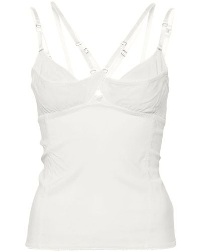 Anna October Cut-Out Lace-Trim Top - White
