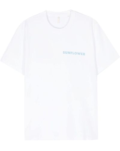 sunflower Logo-Printed Cotton T-Shirt - White