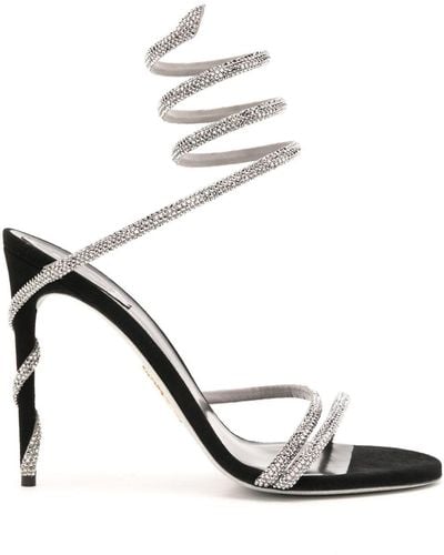Rene Caovilla Margot 105Mm Crystal-Embellished Sandals - Metallic