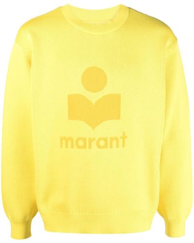 Isabel Marant Logo-print Crew-neck Sweatshirt - Yellow