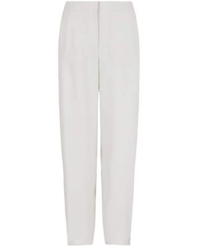 Giorgio Armani High-Waisted Tapered Trousers - White