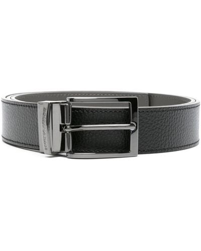 Emporio Armani Reversible Leather Belt - Black