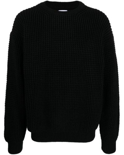 FAMILY FIRST Chunky-Knit Crew-Neck Jumper - Black