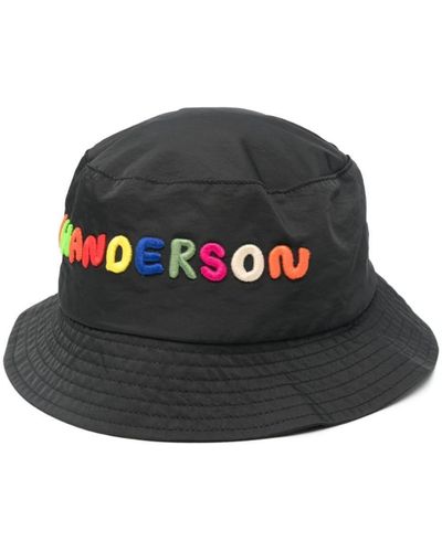 JW Anderson Logo-Embroidered Bucket Hat - Black