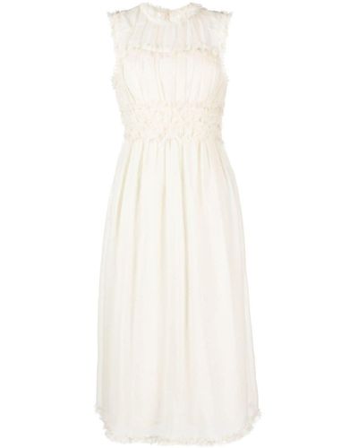 Ulla Johnson Aberdeen Wool Midi Dress - White