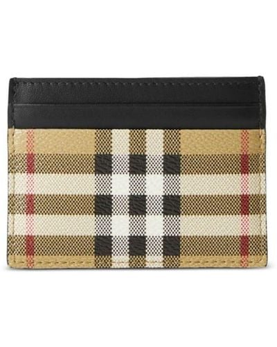 Burberry Vintage Check Leather Cardholder - Brown