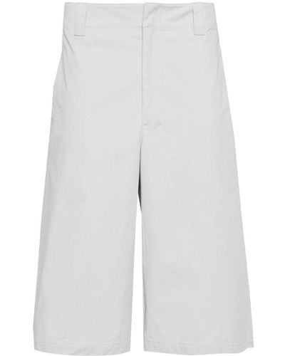 Lemaire Tonal Stitching Cotton Bermuda Shorts - White