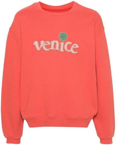 ERL Venice-Patch Cotton Sweatshirt - Pink