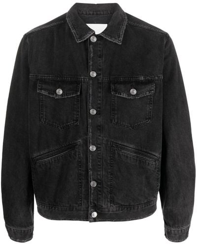 Isabel Marant Jango Denim Jacket With Embroidery - Black