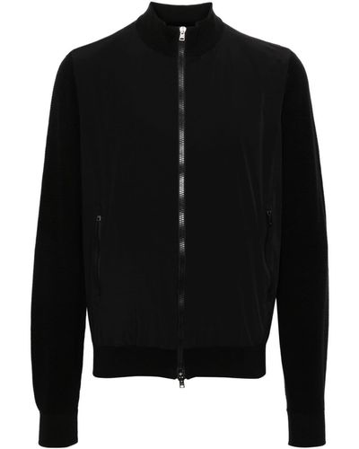 Herno Knitted-Panel Cardigan - Black