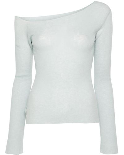 Paloma Wool Fine-Ribbed Asymmetric Sweater - Gray
