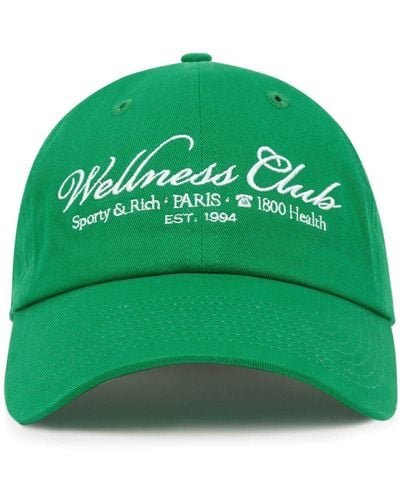 Sporty & Rich 1800 Health Logo-Embroidered Cap - Green