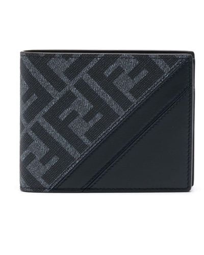 Fendi Diagonal Leather Wallet - Black