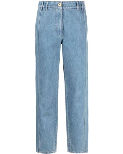 Patou Cargo Low-Rise Tapered Jeans - Blue