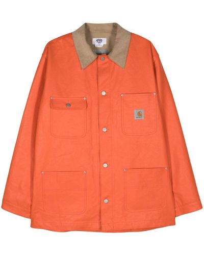 Junya Watanabe Junya Watanabe X Carhartt Coated-Canvas Jacket - Orange
