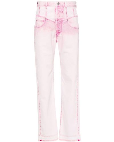 Isabel Marant Noemie Straight-Leg Jeans - Pink