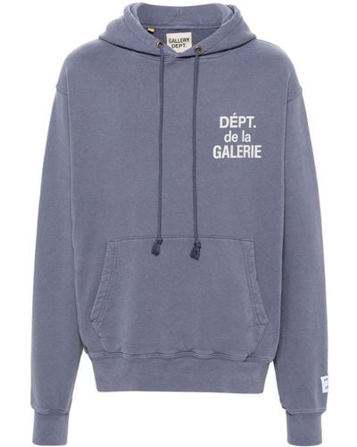 GALLERY DEPT. French-Print Cotton Hoodie - Blue