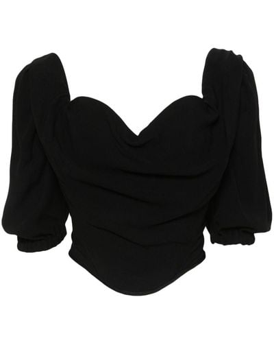Vivienne Westwood Orb-Plaque Crepe Corset Top - Black