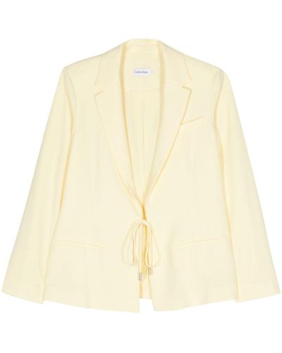 Calvin Klein Structure Twill Blazer - Natural