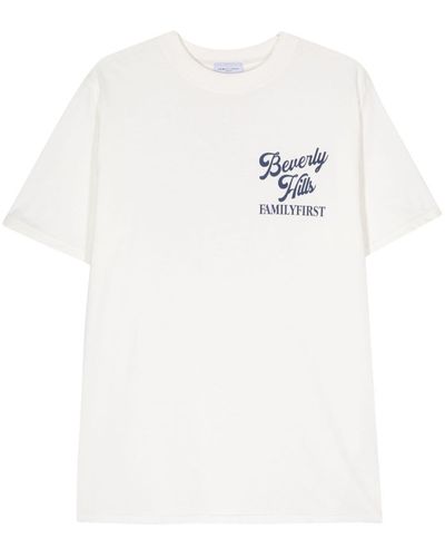 FAMILY FIRST Logo-Print Cotton T-Shirt - White