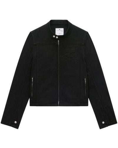 Courreges Zip-Up Denim Jacket - Black