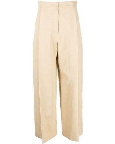 RECTO. Wide-Leg Pleated Trousers - Natural