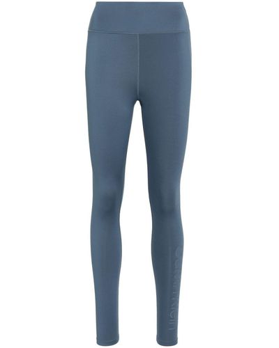 Calvin Klein Logo-Printed Performance Leggings - Blue