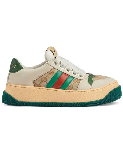 Gucci Screener Panelled Trainers - Green