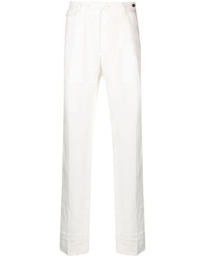 Tagliatore Tailored Linen Pants - White