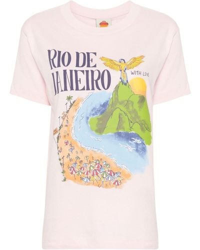 FARM Rio Rio De Janeiro-Print T-Shirt - Blue
