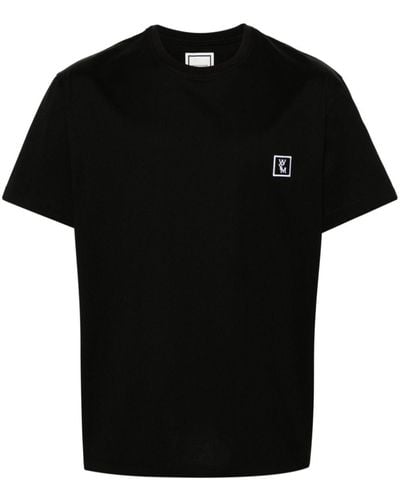 WOOYOUNGMI Logo-Patch Cotton T-Shirt - Black