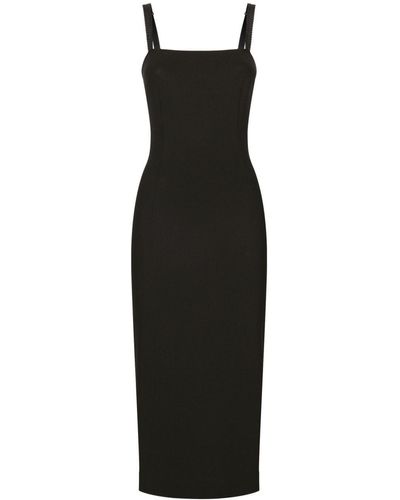 Dolce & Gabbana Jersey Milano Rib Sheath Dress - Black