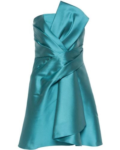 Alberta Ferretti Mikado Bustier Mini Dress - Blue