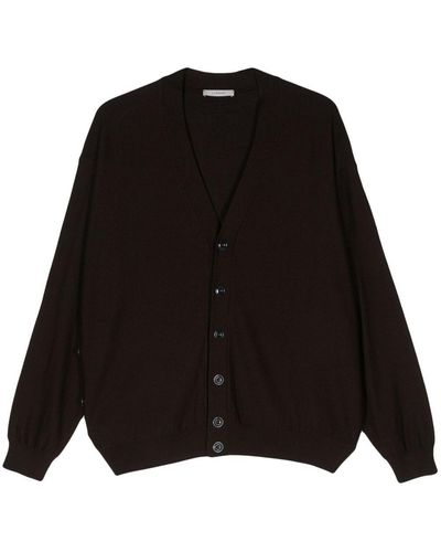 Lemaire V-neck Fine-knit Cardigan - Black