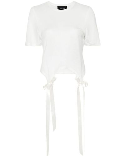 Simone Rocha Bow-Detail Cotton T-Shirt - White
